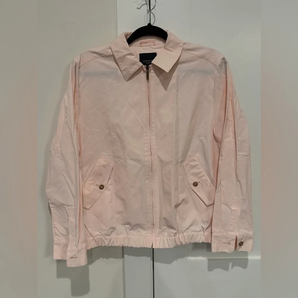 MAX MARA MaxMara Light Pink Nylon Windbreaker Jacket Size 10 Quiet Luxury Design